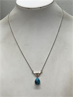 STERLING SILVER MATRIX CHESTNUT BRINE TURQUOISE