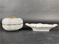 Elizabeth Arden Trinket Tray & Pumpkin Jar
