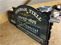 2 Large Tiell Financial Signs - Wooden, Heavy