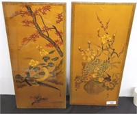 2 PC ORIENTAL LACQUERED WALL ART