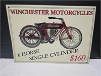 WINCHESTER MOTORCYCLE Metal Sign 14 x 10"