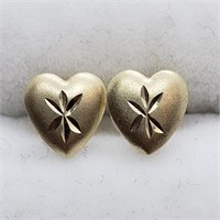 $300. 14KT Gold Heart Shaped Earrings