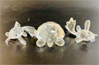 THREE SWAROVSKI CRYSTAL FIGURINES