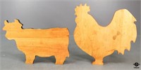 J.K. Adams Maple Rooster & Cow Cutting Boards/2 pc