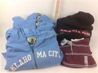 3- Blue Oklahoma City zippered sweatshirts