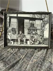 Small Vintage Framed Photo of Duck Hunters