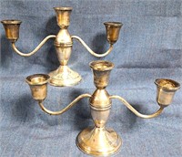 PAIR OF STERLING SILVER CANDLESTICK HOLDERS