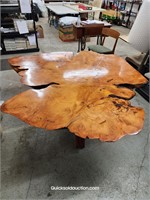Large Custom Made Burled Wood Dining/Coffee Table