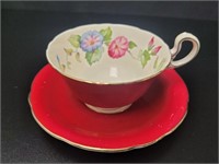 Aynsley Red Teacup & Saucer