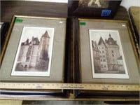 Pair Of Victor Petit Matted & Framed Prints Of