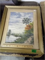 Matted & Framed Landscape Painting By Gladys