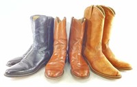 (3) Pairs Of Men’s 10.5 Leather Cowboy Boots
