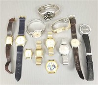 12 mens wristwatches - Elgin, Kent, Bulova, etc.