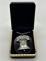 1970's Liberty Bell w/ Lucite Pendant Necklace