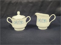 CARLTON FINE CHINA "CARLA" CREAMER & SUGAR BOWL