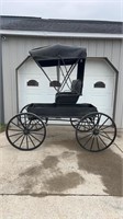 Early Horse Drawn Dr Buggy With Canopy