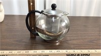 Uniware Stainless Steel Glass Teapot with Filter