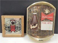 BUDWEISER 8 x 11" & MICHELOB  7" Beer Signs