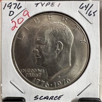 1976-D UNC IKE DOLLAR TYP 1 SCARCE