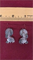 Wolf Moon earrings, .925 .2oz