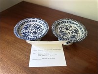 2 Blue / White Porcelain Offering Dishes