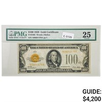 FR. 2405 1928 $100 GOLD CERTIFICATE PMG VF-25