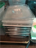6 Stainless Pans with Covers