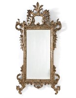 Large Continental Giltwood Carved Mirror