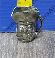 Vintage Small Metal Toby Face Pitcher