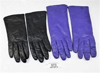 2 Pr Ladies Leather Gloves
