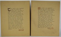 2 CALLIGRAPHIC ILLUSTRATED PSALM DRAWINGS