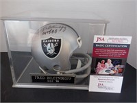 FRED BILETNIKOFF SIGNED AUTO RAIDERS MINI HELMET