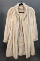 White Mink Fur Coat.