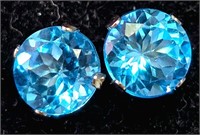 $180 10K  Blue Topaz(2.2ct) Earrings