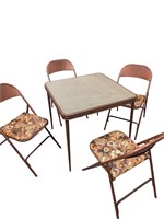 Vintage Card Table And 4 Chairs