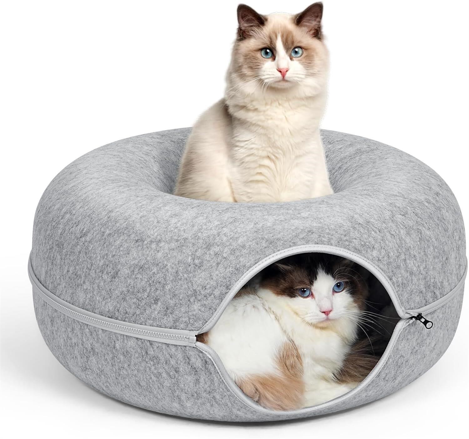 Cat Tunnel Bed  20 Inch Light Grey