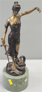 Themis Goddess of Justice Bronze after Mayer as is