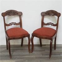 Pair of Victorian side chairs