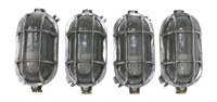 (4) INDUSTRIAL STYLE ALUMINUM CAGED WALL LIGHTS
