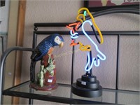 Neon Parrot & Parrot Figure