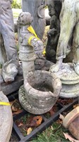 Concrete fountain/planter, no pump, 19" tall