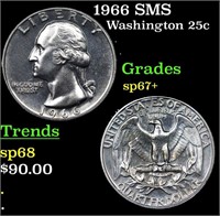 1966 SMS Washington Quarter 25c Grades sp67