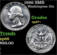 1966 SMS Washington Quarter 25c Grades sp67