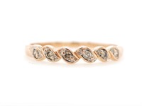 Seven stone diamond set 10ct rose gold ring