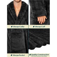 PAVILIA Mens Soft Robe  Plush Fluffy Fleece Bathro