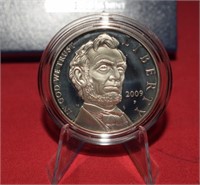 2009P Abraham Lincoln Silver Proof Dollar w/Case,
