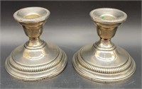 Lamerie Gadroon Sterling Weighted Candlesticks