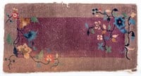 Chinese Art Deco Floral Rug, 3' 11.5" x 2' 4"
