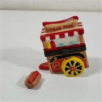 Hot Dog Cart Trinket box with hot dog