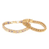 Two Lady's Bracelets in Yellow Gold